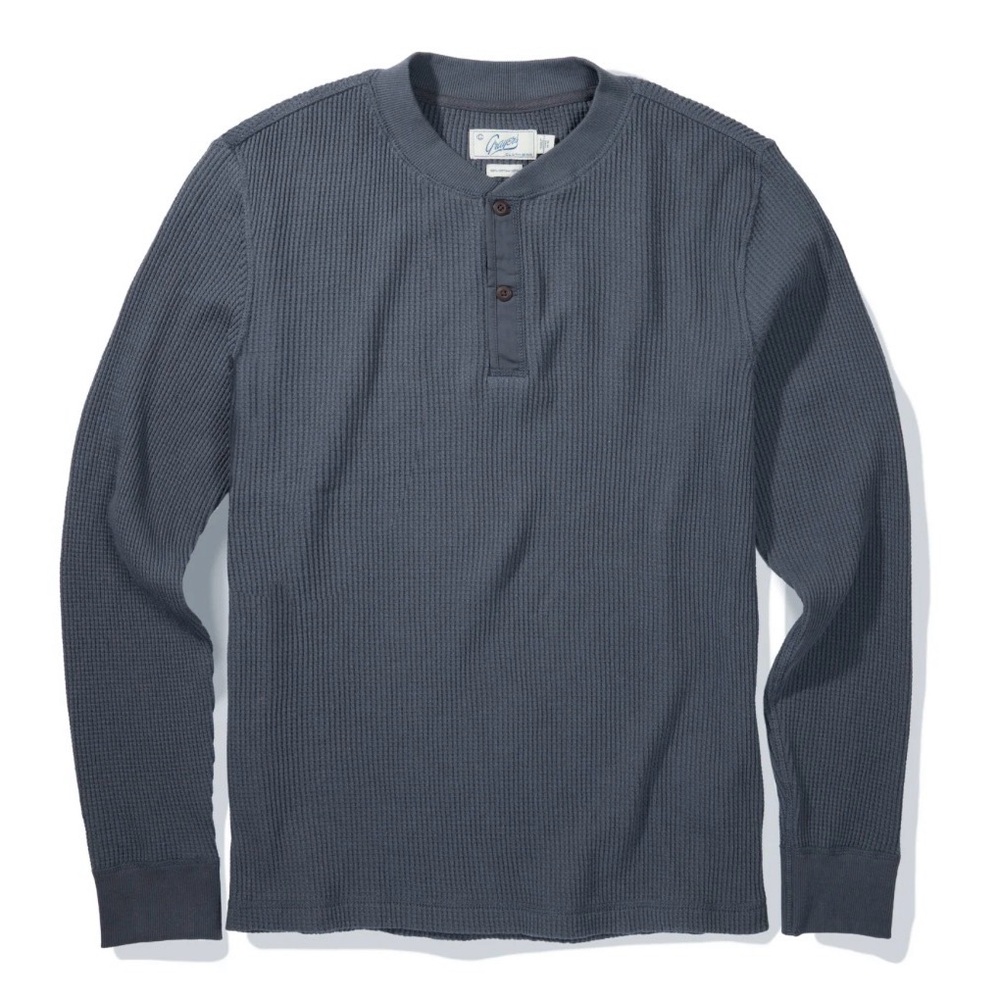 Brawny Waffle Henley - Battleship Gray